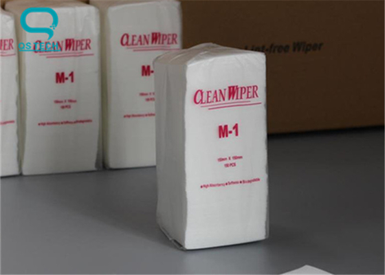 White 4 Folded Lint Free Cleanroom Wipes 100% Wood Fiber