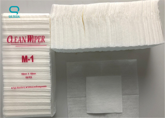 White 4 Folded Lint Free Cleanroom Wipes 100% Wood Fiber