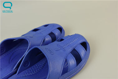 Blue PU Clean Room Slippers , Anti Static Slippers For Dust Free Workshop