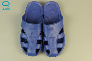 Blue PU Clean Room Slippers , Anti Static Slippers For Dust Free Workshop